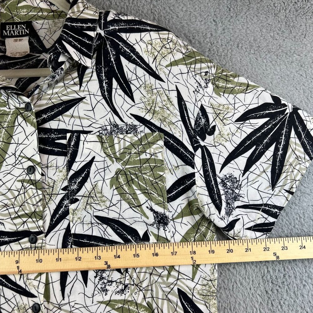 Vintage ellen martin 90s Retro Tropical Hawaiian Shirt Button Up Down Floral sz - Picture 4 of 8